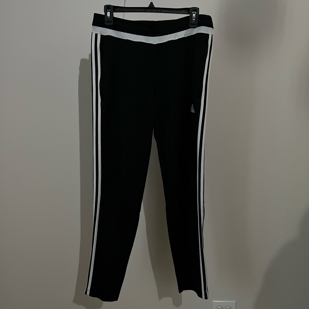 adidas black and white track pants size large